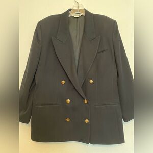 Austin Reed Vintage Women’s‎ Black Wool Double Breasted  Blazer Size 14